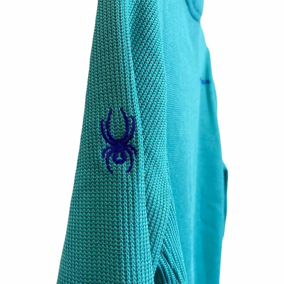 Spyder Girl's Jacket Zip Up Knit Zip  Blue Core Fleece High Neck Item# 186410 XL - Picture 3 of 8